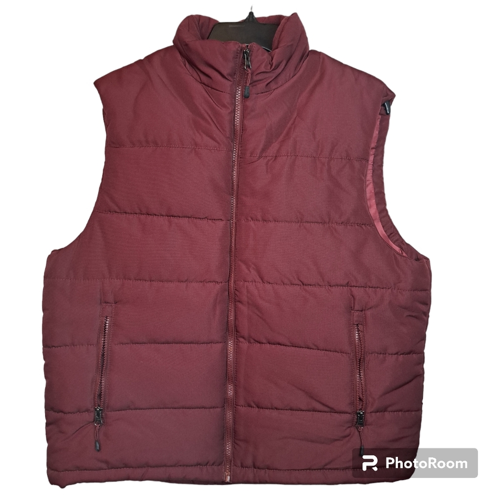 Outdoor Life Women's Full Zip puffer Vest Burguny Size M